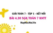 Bài 4.30 SGK Toán 7 tập 1 Kết nối tri thức